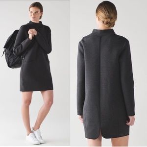 Lululemon City Bound Dress 6 Heathered Black